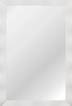 Giantex Miroir Mural 106 x 71,5 cm, Cadre en Bois d'Hévéa, Miroir de Courtoisie à Suspension, pour Salle de Bain, Salon, Entrée, Blanc* Miroir Grossissant