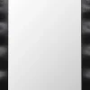 Giantex Miroir Mural 106 x 71,5 cm,Cadre en Bois d'Hévéa, Miroir de Courtoisie à Suspension, pour Salle de Bain, Salon, Entrée, Noir