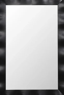 Giantex Miroir Mural 106 x 71,5 cm,Cadre en Bois d'Hévéa, Miroir de Courtoisie à Suspension, pour Salle de Bain, Salon, Entrée, Noir