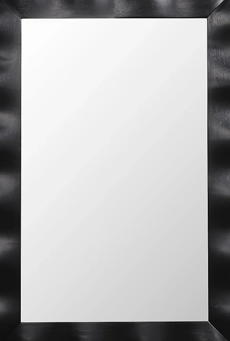 Giantex Miroir Mural 106 x 71,5 cm,Cadre en Bois d'Hévéa, Miroir de Courtoisie à Suspension, pour Salle de Bain, Salon, Entrée, Noir