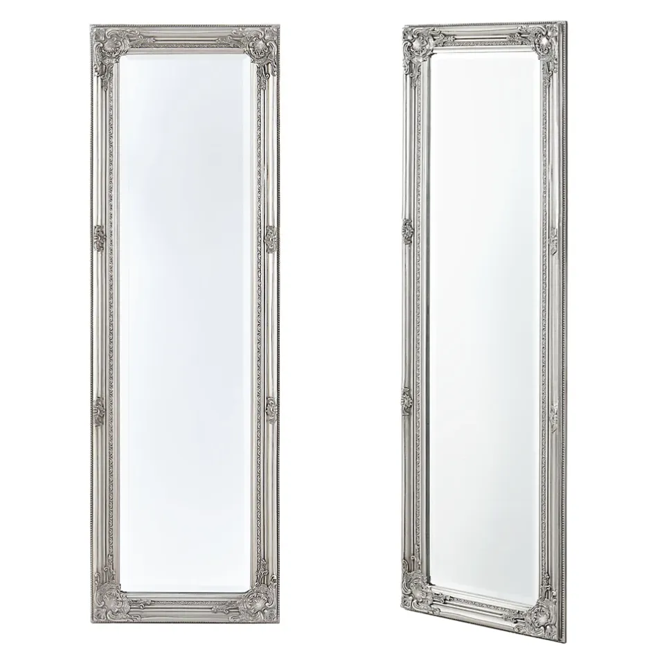 Helloshop26 Miroir mural 132 x 42 x argente
