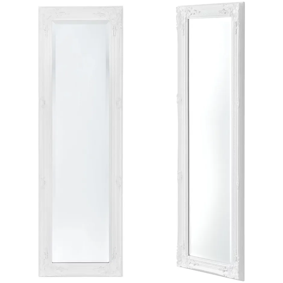 Helloshop26 Miroir mural 132 x 42 x blanc