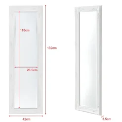 Helloshop26 Miroir mural 132 x 42 x blanc