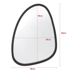 Helloshop26 Miroir mural asymetrique 62 x 50 noir