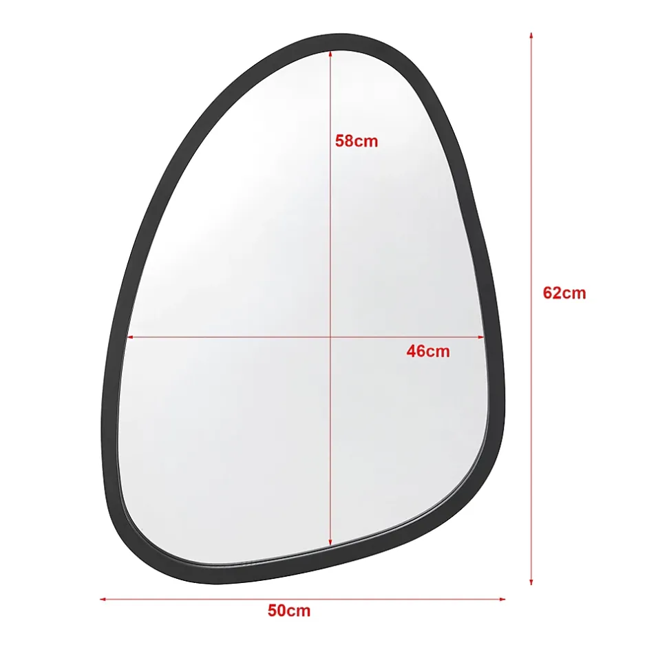 Helloshop26 Miroir mural asymetrique 62 x 50 noir