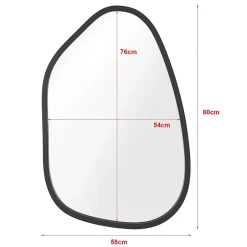 Helloshop26 Miroir mural asymetrique 80 x 58 noir* Miroir Simple