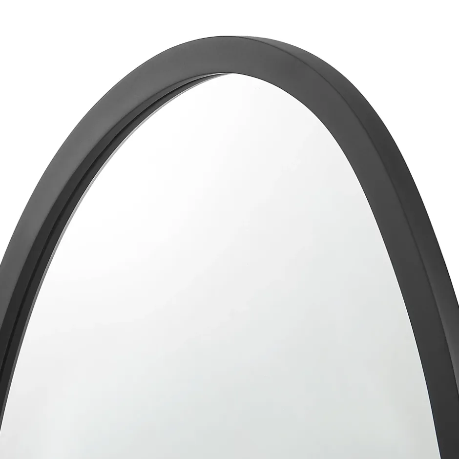 Helloshop26 Miroir mural asymetrique 80 x 58 noir* Miroir Simple