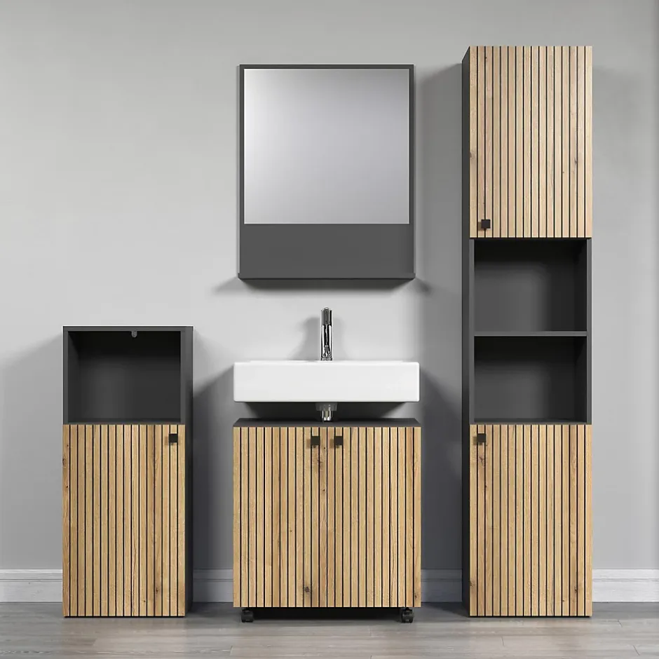 Calicosy Miroir mural avec 1 tablette L60 cm - PUREBLISS
