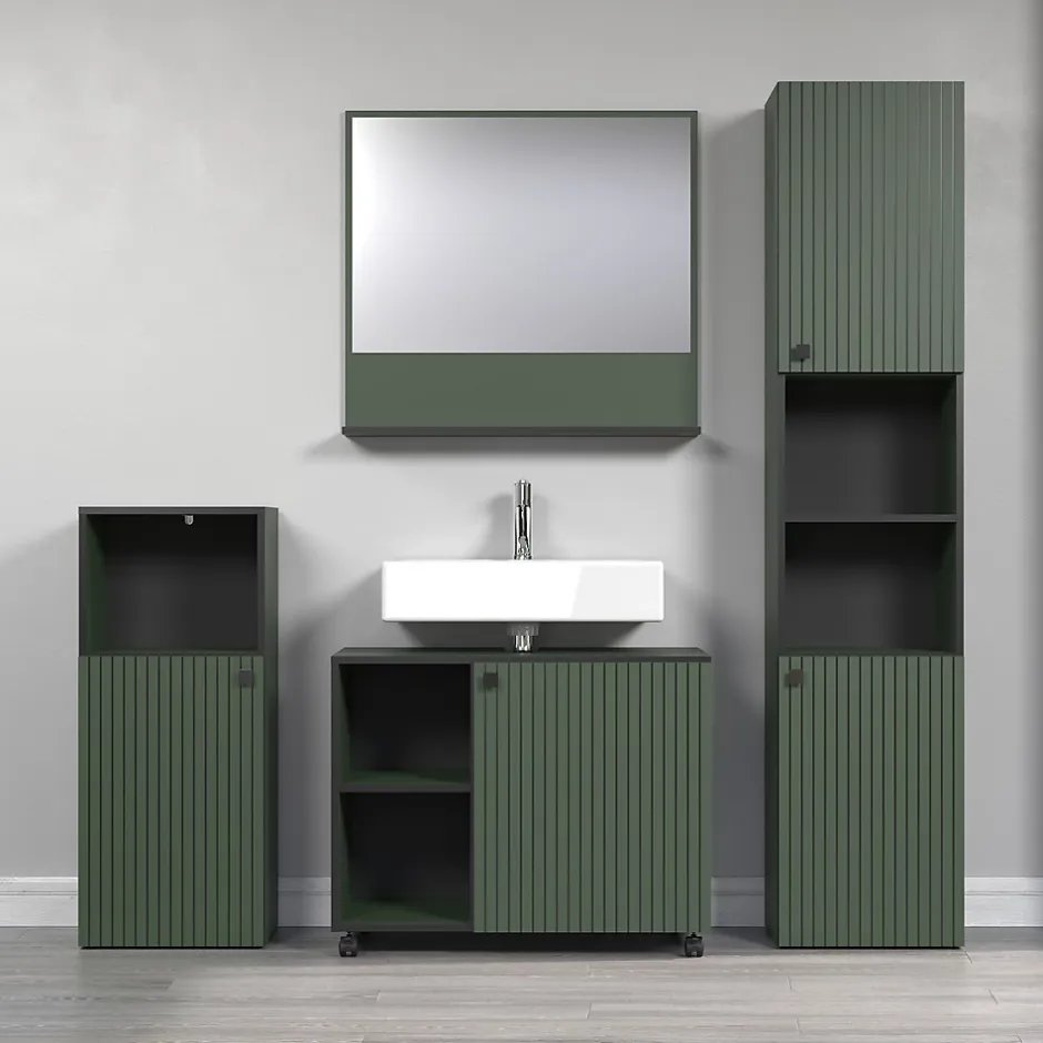 Calicosy Miroir mural avec 1 tablette L80 cm - PUREBLISS
