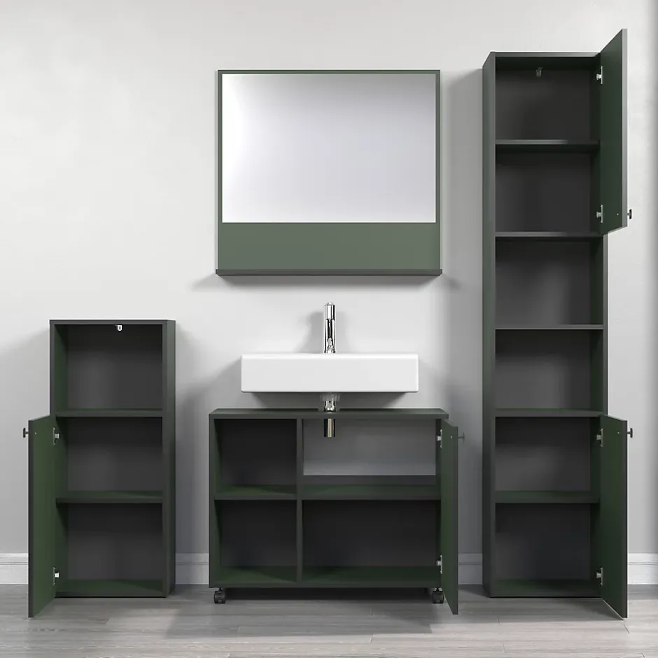 Calicosy Miroir mural avec 1 tablette L80 cm - PUREBLISS