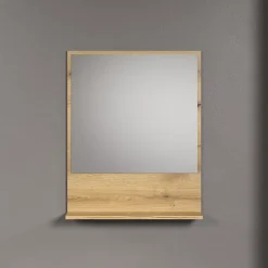 Calicosy Miroir mural avec 1 tablette L60 cm - PUREBLISS* Etagère Salle De Bains