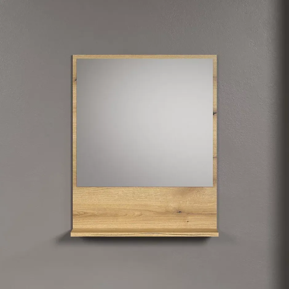 Calicosy Miroir mural avec 1 tablette L60 cm - PUREBLISS* Etagère Salle De Bains