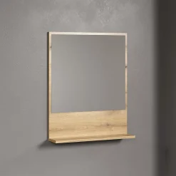 Calicosy Miroir mural avec 1 tablette L60 cm - PUREBLISS* Etagère Salle De Bains