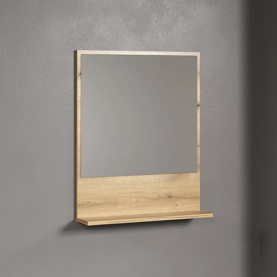 Calicosy Miroir mural avec 1 tablette L60 cm - PUREBLISS* Etagère Salle De Bains