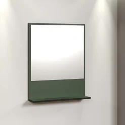 Calicosy Miroir mural avec 1 tablette L60 cm - PUREBLISS* Etagère Salle De Bains