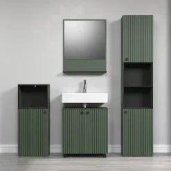 Calicosy Miroir mural avec 1 tablette L60 cm - PUREBLISS* Etagère Salle De Bains