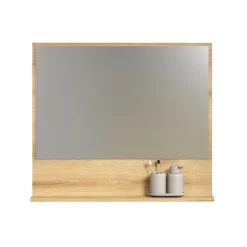 Calicosy Miroir mural avec 1 tablette L80 cm - PUREBLISS* Etagère Salle De Bains