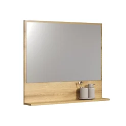 Calicosy Miroir mural avec 1 tablette L80 cm - PUREBLISS* Etagère Salle De Bains