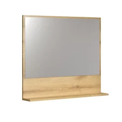 Calicosy Miroir mural avec 1 tablette L80 cm - PUREBLISS* Etagère Salle De Bains