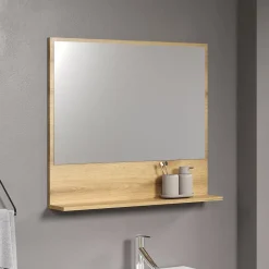 Calicosy Miroir mural avec 1 tablette L80 cm - PUREBLISS* Etagère Salle De Bains