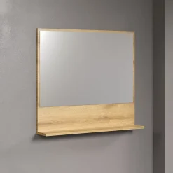 Calicosy Miroir mural avec 1 tablette L80 cm - PUREBLISS* Etagère Salle De Bains