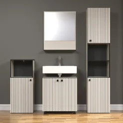 Calicosy Miroir mural avec 1 tablette L60 cm - PUREBLISS