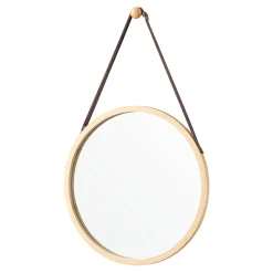 Helloshop26 Miroir mural avec cadre en bambou marron* Miroir Simple