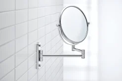 Duravit Miroir mural cosmétique sur bras mobile et orientable en laiton chromé - 20cm - support 31cm - D-Code