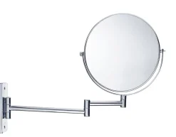 Duravit Miroir mural cosmétique sur bras mobile et orientable en laiton chromé - 20cm - support 31cm - D-Code