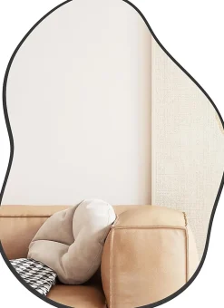 Giantex Miroir Mural Décoratif, avec Réflexion HD Claire, Cadre en Bois 2 Méthodes de Suspension pour Entrée,Salon(Or,78 x 56,5cm) (Noir)* Miroir Grossissant