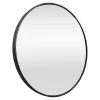 Helloshop26 Miroir mural diamètre 60 cm cadre aluminium noir* Miroir Simple
