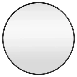 Helloshop26 Miroir mural diamètre 60 cm cadre aluminium noir* Miroir Simple