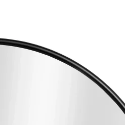Helloshop26 Miroir mural diamètre 60 cm cadre aluminium noir* Miroir Simple