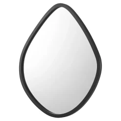 Helloshop26 Miroir mural forme arrondie 64 x noir* Miroir Simple