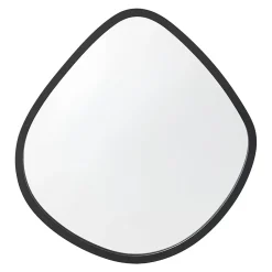 Helloshop26 Miroir mural forme arrondie 64 x noir* Miroir Simple