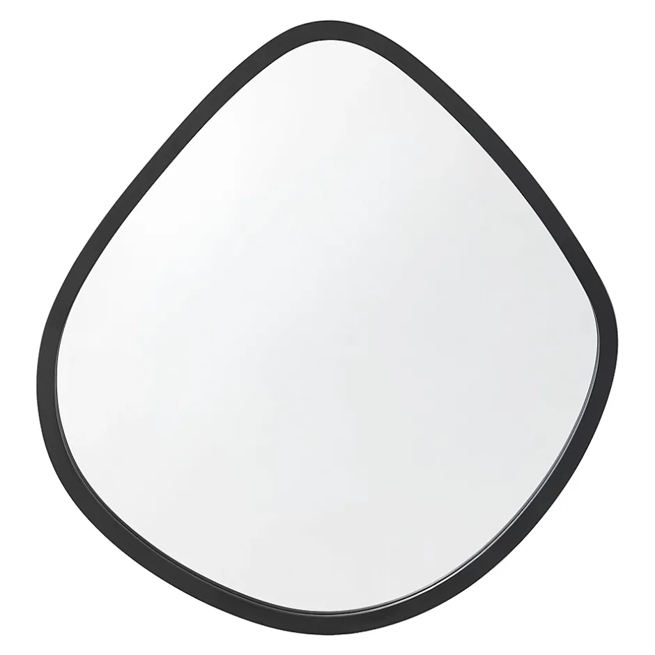 Helloshop26 Miroir mural forme arrondie 64 x noir* Miroir Simple