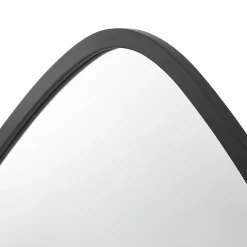 Helloshop26 Miroir mural forme arrondie 64 x noir* Miroir Simple