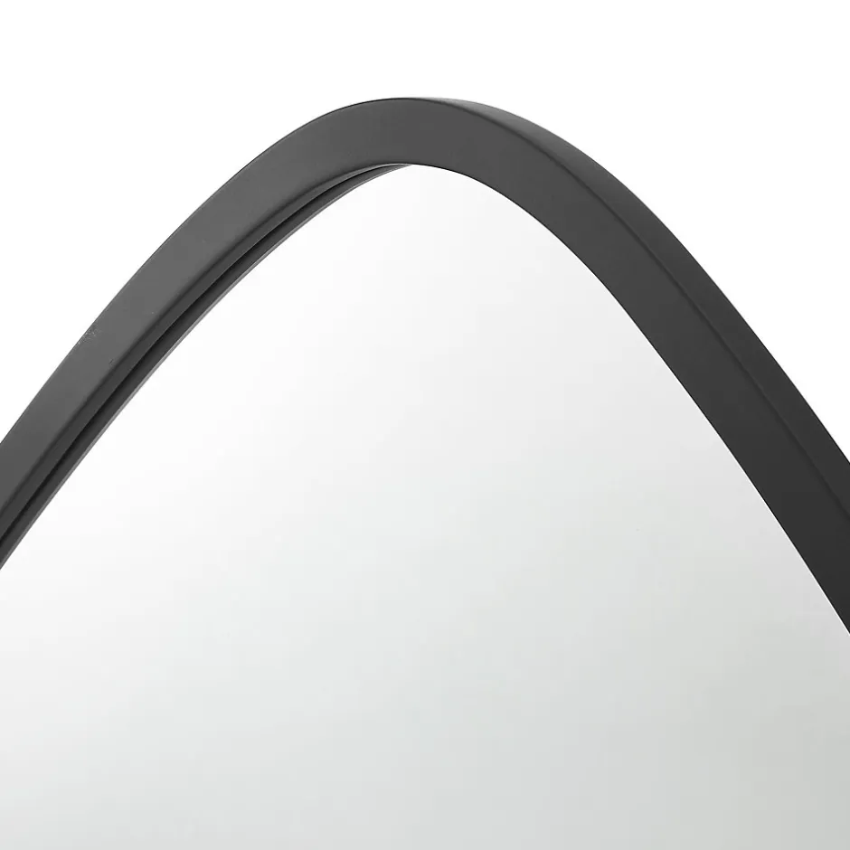 Helloshop26 Miroir mural forme arrondie 64 x noir* Miroir Simple