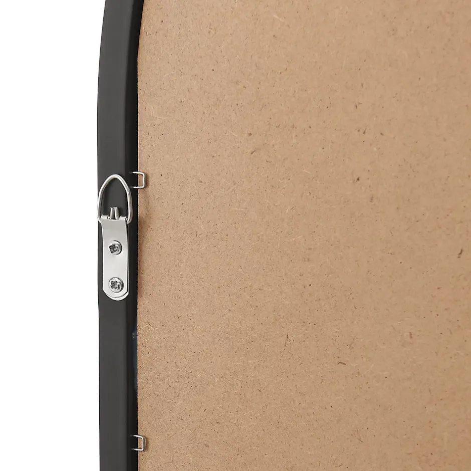 Helloshop26 Miroir mural forme fenêtre arrondie 80 noir* Miroir Simple