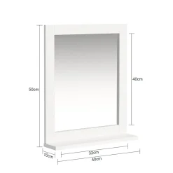Sobuy Miroir Mural Meuble Salle de Bain avec 1 étage plateau, FRG129-W,* Armoire De Toilette