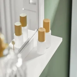 Sobuy Miroir Mural Meuble Salle de Bain avec 1 étage plateau, FRG129-W,* Armoire De Toilette