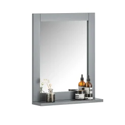 Sobuy Miroir Mural Meuble Salle de Bain avec 1 étage Plateau, FRG129-SG,* Armoire De Toilette