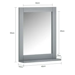Sobuy Miroir Mural Meuble Salle de Bain avec 1 étage Plateau, FRG129-SG,* Armoire De Toilette