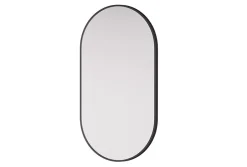 Bernstein Miroir mural oval design de salle de bain avec cadre en aluminium noir - 8144B - 55x100cm