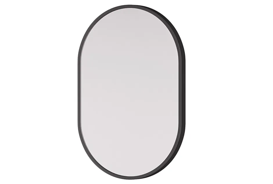 Bernstein Miroir mural oval design de salle de bain avec cadre en aluminium noir - 8144B - 40x60cm