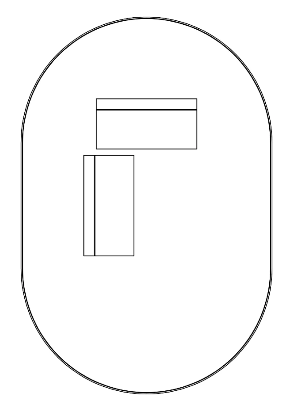 Bernstein Miroir mural oval design de salle de bain avec cadre en aluminium noir - 8144B - 40x60cm