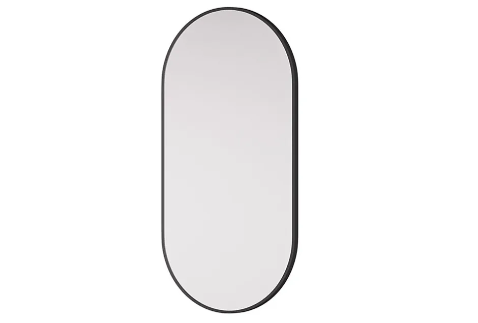 Bernstein Miroir mural oval design de salle de bain avec cadre en aluminium noir - 8144B - 60x120cm* Miroir Simple