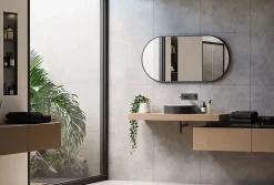 Bernstein Miroir mural oval design de salle de bain avec cadre en aluminium noir - 8144B - 60x120cm* Miroir Simple