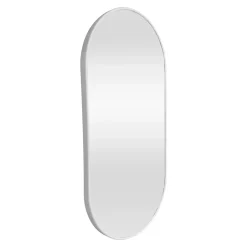 Helloshop26 Miroir mural ovale 40 x 80 blanc* Miroir Simple