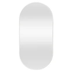 Helloshop26 Miroir mural ovale 40 x 80 blanc* Miroir Simple